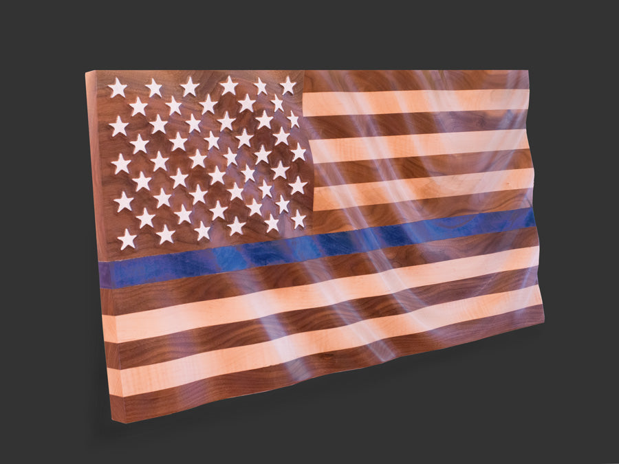 Thin blue line walmut and maple