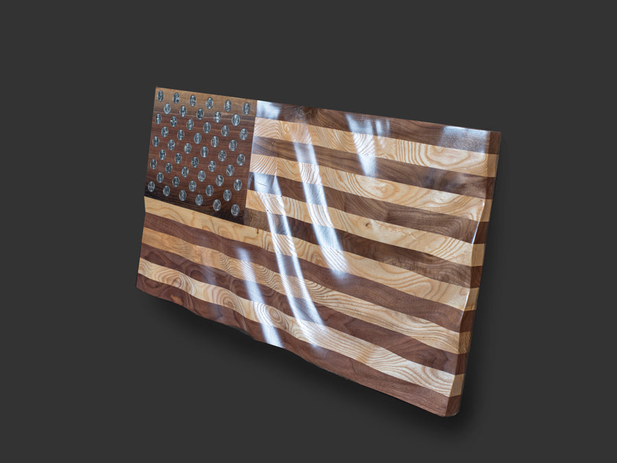 50 State Quarter Wooden Flag