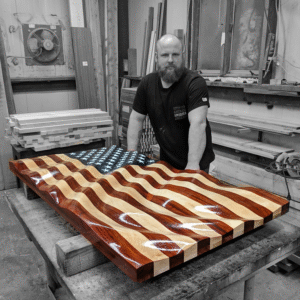 Padouk & Maple with Stained Blue Union